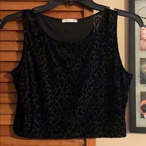 Black cheetah crop top